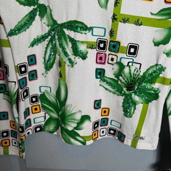 NWT VTG Miss Sixty RARE SAMPLE Top Sz Large Y2K Tropical Graphic Italy Geometric - Picture 4 of 16
